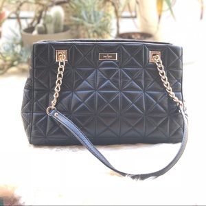 kate spade quilted bag with gold chain detail